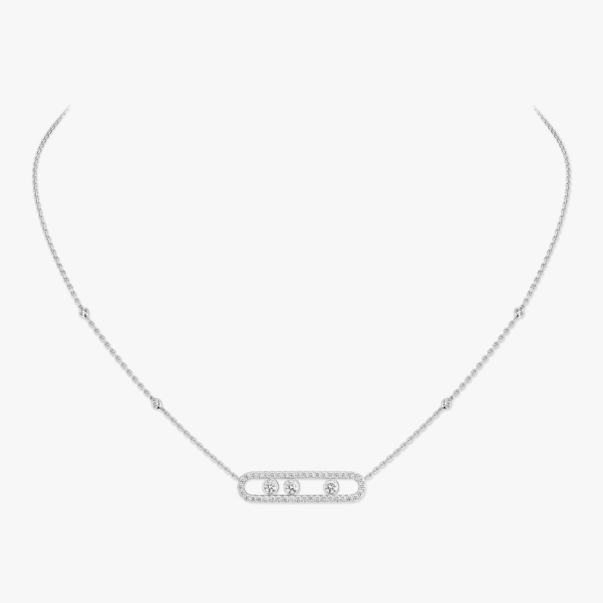 [Shinejoy] Move Pave_ Rose Gold Diamond Necklace