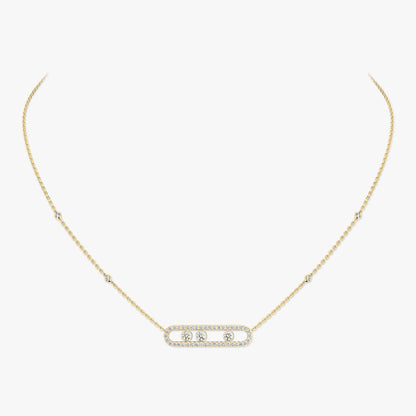 [Shinejoy] Move Pave_ Rose Gold Diamond Necklace