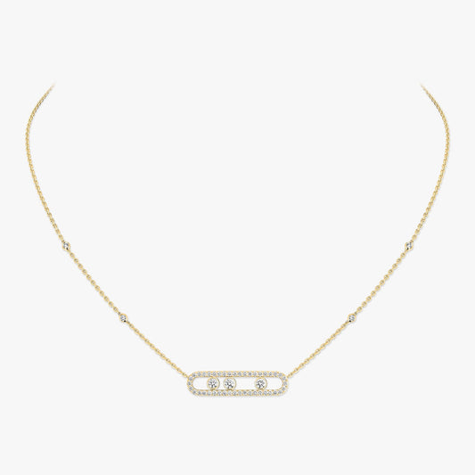 [Shinejoy] Move Pave_ Rose Gold Diamond Necklace