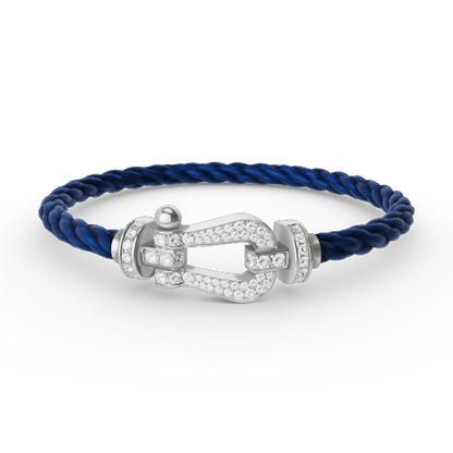 [Shinejoy]FORCE LARGE HORSESHOE FULL DIAMOND BRACELET SILVER